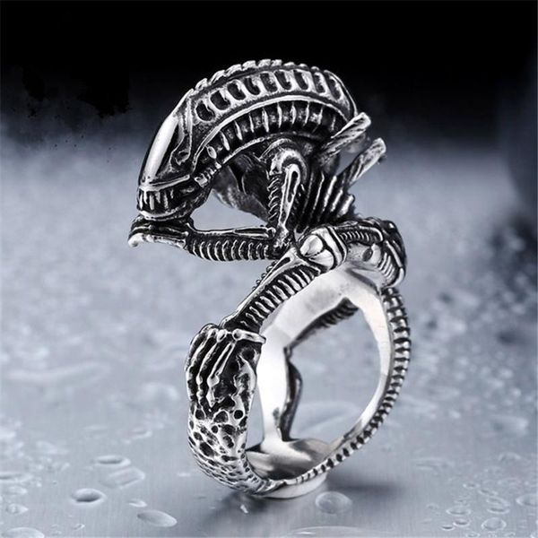 

cluster rings fdlk men's women jewelry gothic punk alien skull zinc alloy vintage biker ring party - by mate, Golden;silver