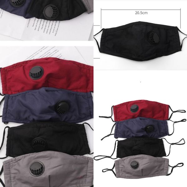 

4 colors face anti dust mask with breathing valve cotton reusable washable protective masks boom