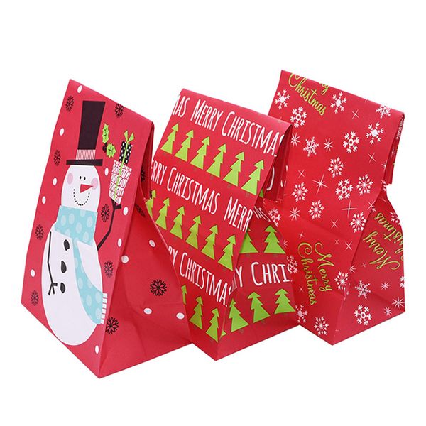 

snowflake merry christmas paper bag snowman food cookie christmas gift packing bag birthday party favor new year gift bags