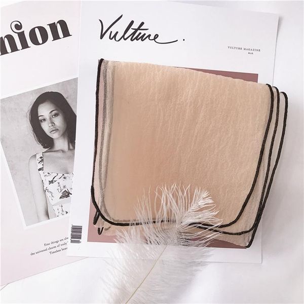 

прозрачный свет шарф женский весна новый шифон сплошного цвета малый шарф черный покрытый малый длинный шарф диапазона волос wmtktk lottery2, Blue;gray