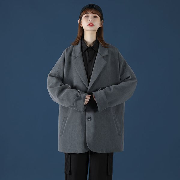 

2021 new small men's jacket autumn new listing size style wild loose black cargo suit 5pp8, White;black