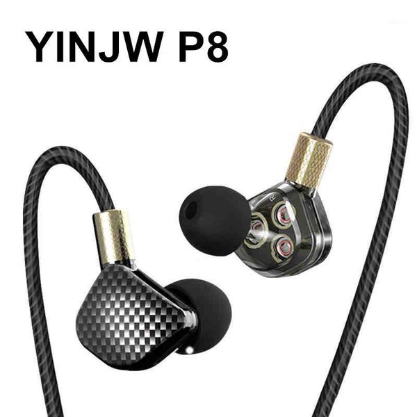 

yinjw p8 three dynamic driver system speakers hifi bass subwoofer in ear earphone stereo sports earphone monitor earbud headset1