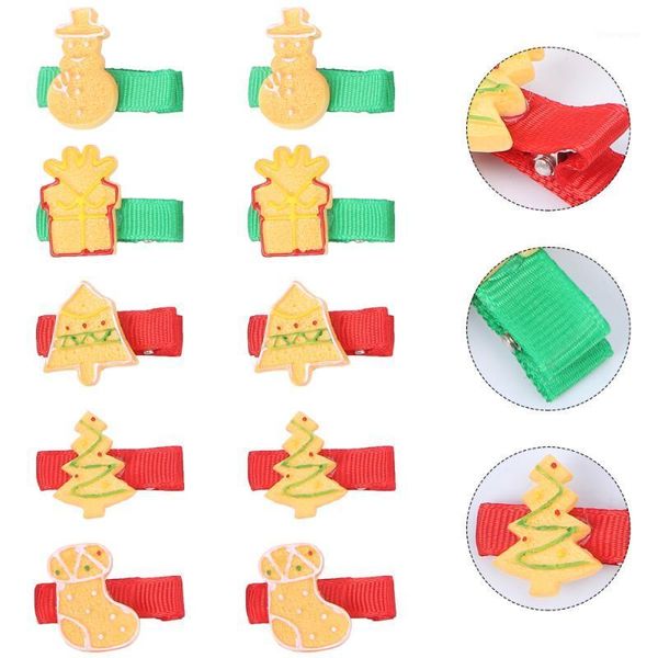 

10pcs christmas hair clip cartoon barrette cute hair wear cosplay costume1