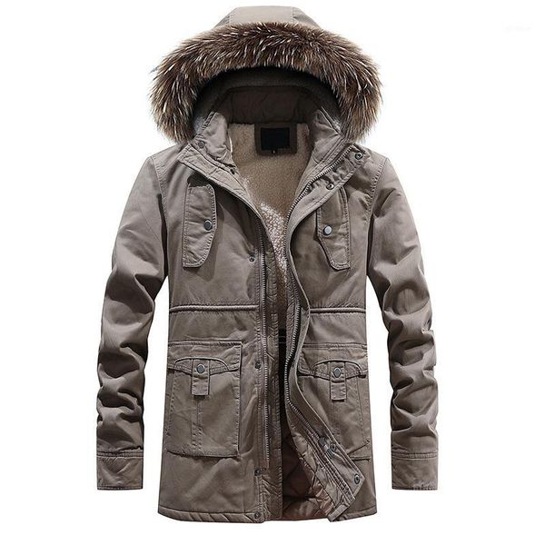 

winter parka mens quilted jackets long coats fur hooded thick warm overcoat coat wind breaker plus size l xl 2xl 3xl1, Tan;black