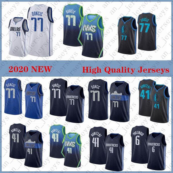 

даллас maverick men luka dirc dirk nowitzki kristaps porzingis 2020 баскетбол джерси сшитые s-xxl, Black;red