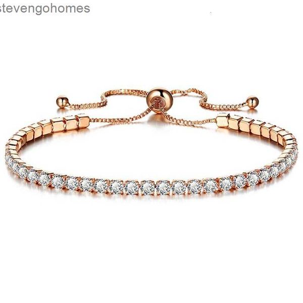 

zircon crystal 2019 light luxury micro inlaid women's simple adjustable hand jewelry fashion bracelet, Silver
