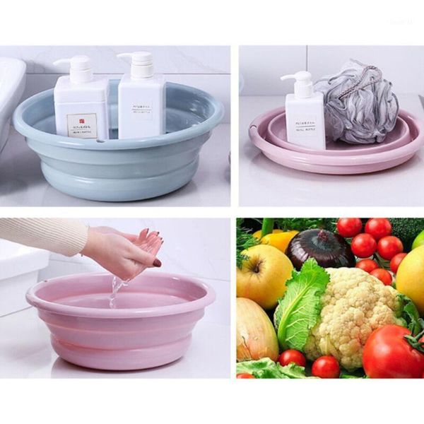 

plastic collapsible wash basin bowl folding multifunction outdoor camping1