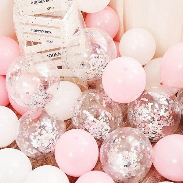 

18pcs 10inch gold silver pink chrome latex balloons confetti wedding birthday navidad party decorations helium globos sqcnmb