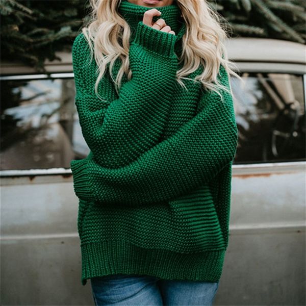 

women turtleneck sweaters autumn winter pull jumpers european casual twist warm sweaters female oversized sweater pull lj200815, White;black