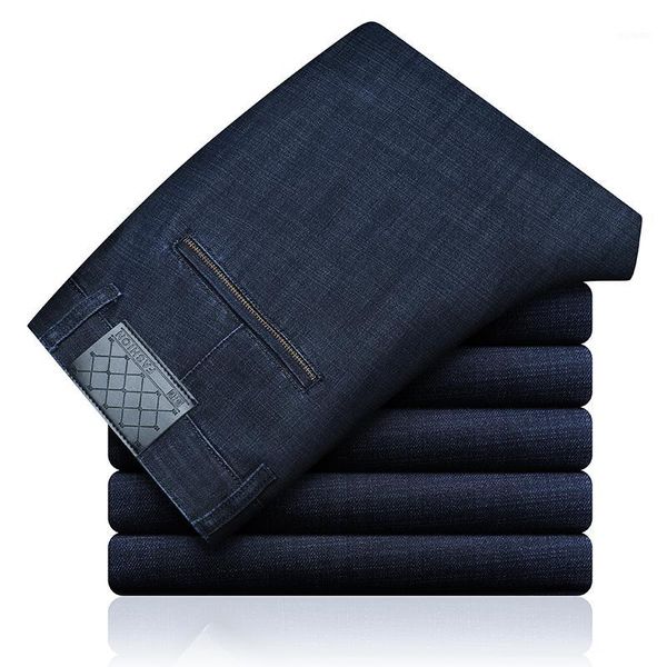 

classic style business blue jeans men 2020 autumn winter new style straight elastic modal casual pants male brand trousers1