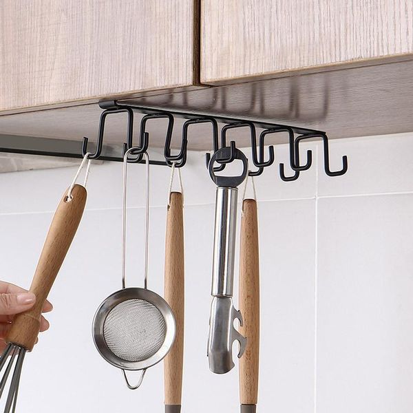 

hooks & rails kitchen 12 cabinet door shelf double row hook cup storage hanging rack wardrobe hanger tie organized
