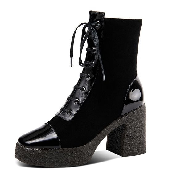 

2021 новая зимняя обувь женщина клен-высокие ботинки большой 34-41 d4k9, Black