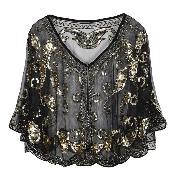 

ladies shawl wraps sequin evening dress women beach cover-up sunscreen small shawl coat summer vest gpd8758, Blue;gray