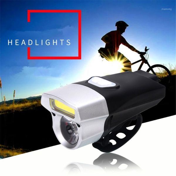

bike lights 1pcs mountain night handlebar led + cob light usb rechargeable double lamp waterproof bicycle light1