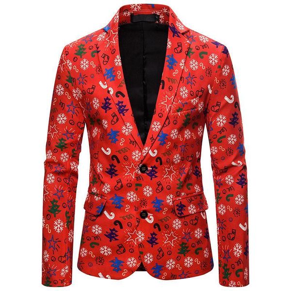 

mens christmas print coats blazers new year day blazer jacket male clothing blazers slim fit male, White;black