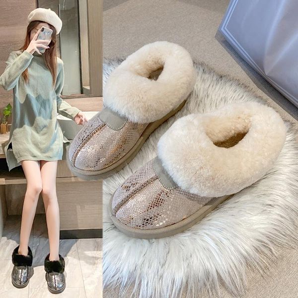 

woman flat boots australia round toe boots-women snake print female shoes winter footwear luxury designer low snow, Black