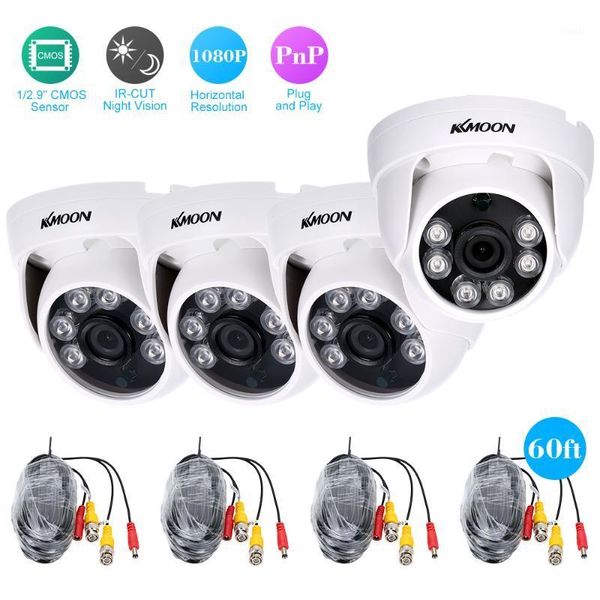

wireless camera kits kkmoon 4*1080p 2000tvl ahd ir cctv + 4*60ft surveillance cable support ir-cut night vision 6pcs array infrared lamps1