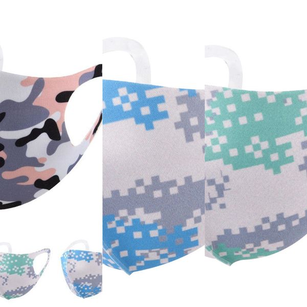

u0lmju factory price designer reusable washable face mask printed camouflage custom sunscreen dustproof breathable earloop 9 n