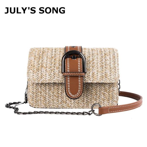 

july's song bali island hand woven bag flap bag buckle rattan straw bags satchel wind bohemia beach kintted crossbody