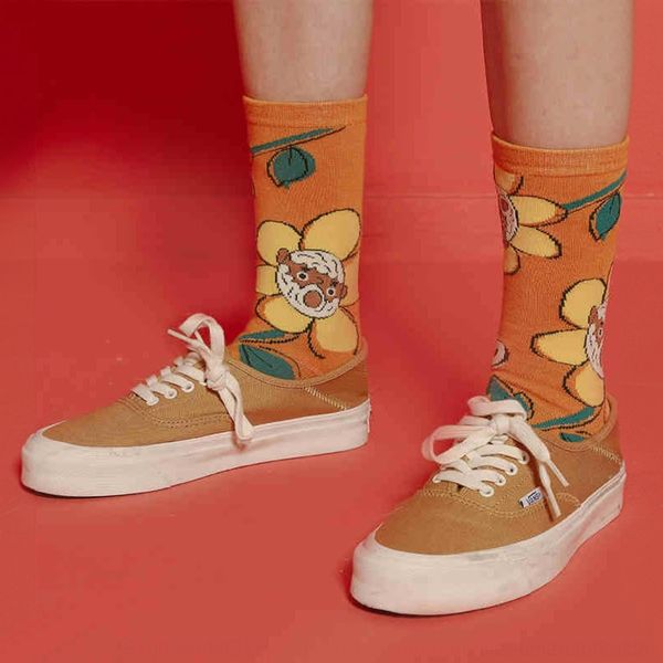 

6yowm personality sesame j fashion illustration couple medium cotton tube new cartoon cute girl stereo eyes medium socks lovers socks jqp8f, Black