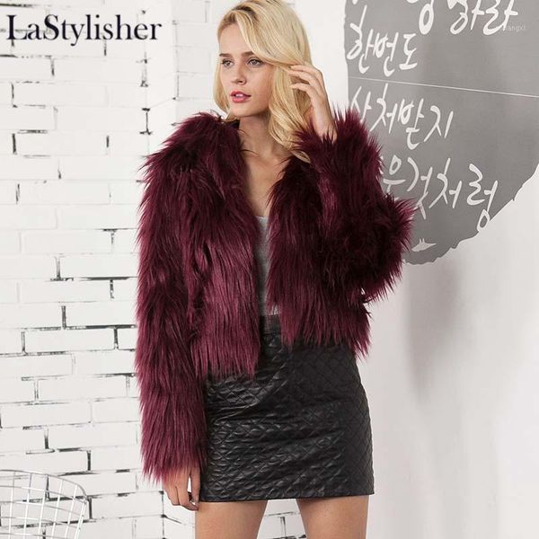 

hooded fluffy warm woman coat faux fur jackets winter fashion short fur coat brands large size autumn winter coats women 20191, Black