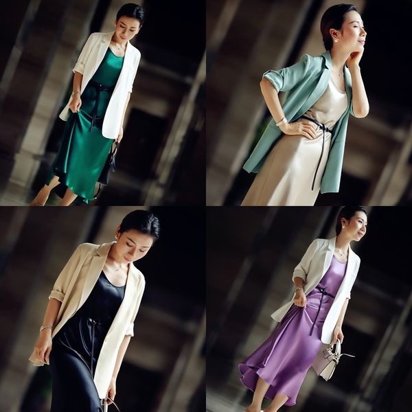 

g1qzd 6-color elegant fishtail dress acetate summer 2020 solid new color mid-length skirt skirtdress suspender skirtsuspender satin zws3m, Black;gray