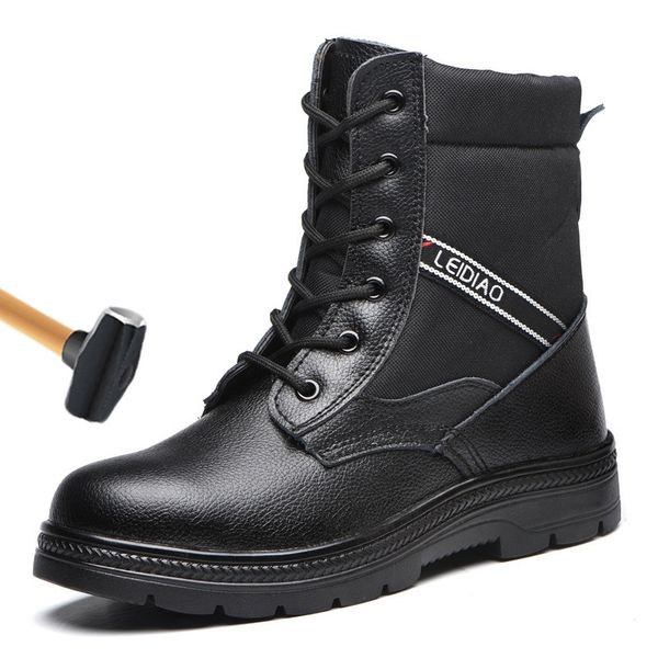 TRABALHO DE SEGURANÇA DE SEGURANÇA Botas de inverno quente Botas de inverno masculino Botas de aço Toe Sapatos de segurança Homens Anti-Piercing Sapatos indestrutíveis Ankle Boots Y200915