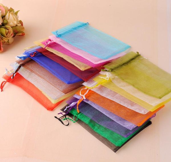 

100pcs / lot 7x9cm organza bags jewelry packaging bags wedding gift bag drawstring jewellery pouch wmtebyi dayupshop