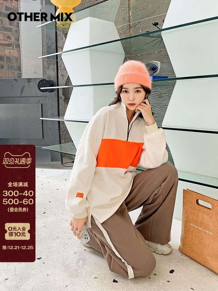 

qigege sweater women's autumn and winter 2020 new loose korean foreign design sense minority chic hong kong style top, Black