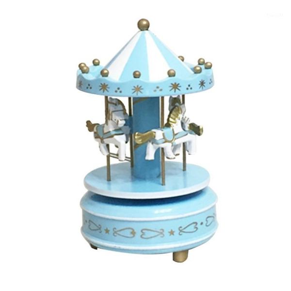 

merry-go-round wooden music box toy child baby game home decor carousel horse music box christmas wedding birthday gift1