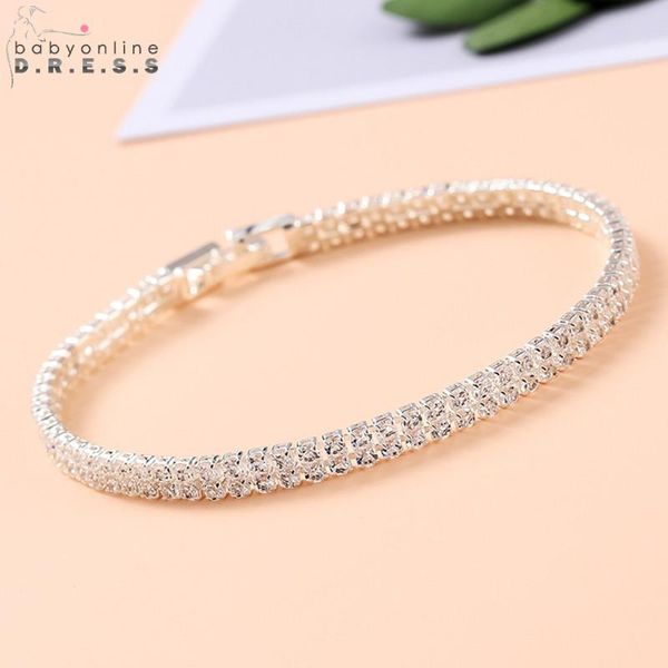 

link, chain arrival sparkling crystal stone bangle bracelet femme 2021 zircon jewelry sliver bracelets for women bransoletka muszelki, Black