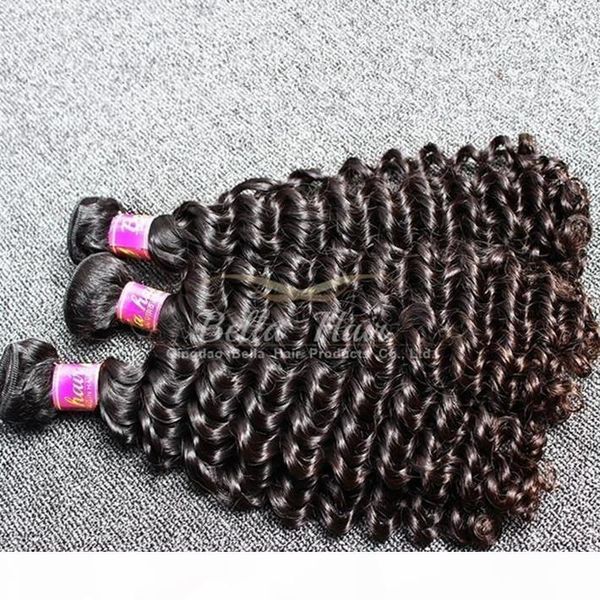 

unprocessed peruvian human hair weft mixed length 8~34inch deep wave hair 3 bundles natural color hair weft ing, Black