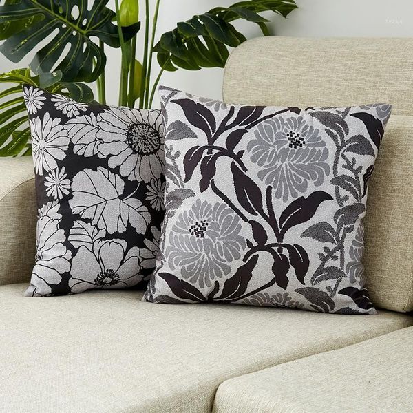 

cushion/decorative pillow black flower cushion cover sofa decorative for living room throw pillows 45*45 bedroom funda cojin home decor gift