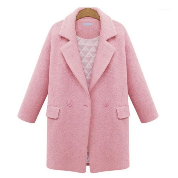 

savabien wool coat jackets elegant women thick warm cocoon wool blend overcoat ladies coat autumn winter clothes outerwear1, Black