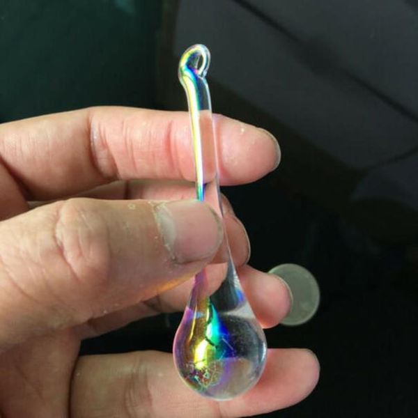 

5x crystal raindrop chandelier glass prism drop icicle diy pendant suncatcher hanging waterdrop 80mm ornament h jllsfr