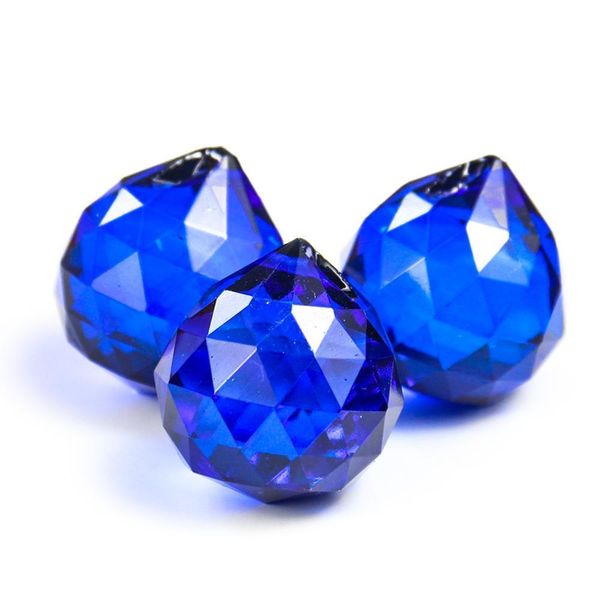 

5pcs 30mm blue color crystal suncatcher chandelier pendant faceted balls prism rainbow maker for home wedding decoration h bbyyaj