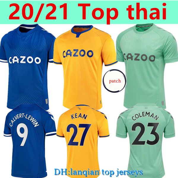 

thai 20/21 soccer jerseys james richarlison kean sigurdsson football shirt 2020 2021 walcott everton home away 3rd uniforms, Black;yellow