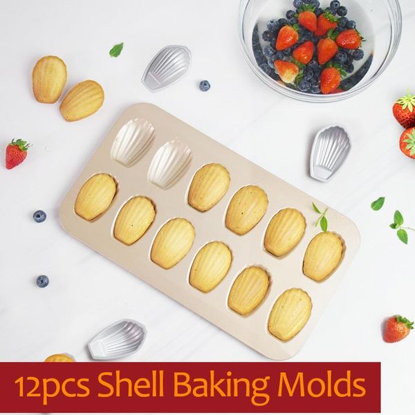 

nonstick 12-cavity shell baking cake mould muffin madeleine pan madeleines cake baking pans tray shell shaped mold1