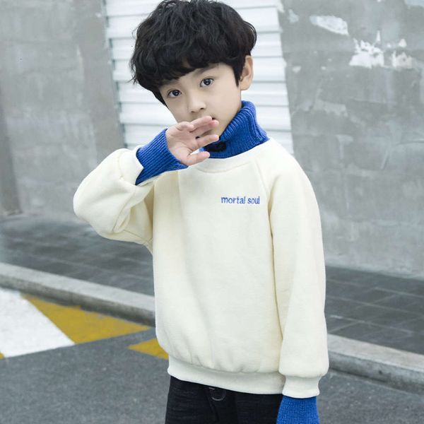 

collar two high fake sweater boys' autumn and winter 2020 new korean chaojiarong children's lgfr, Black
