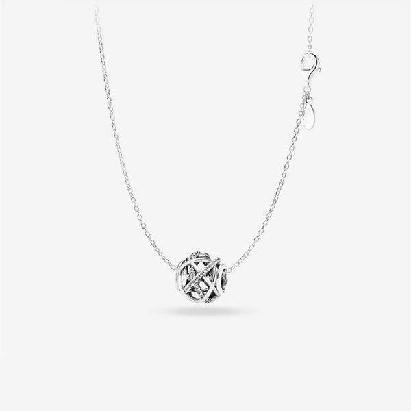 

100% 925 sterling silver trendy hollow ball shine cubic zirconia ladies pendant necklace jewelry for women birthday gift chains
