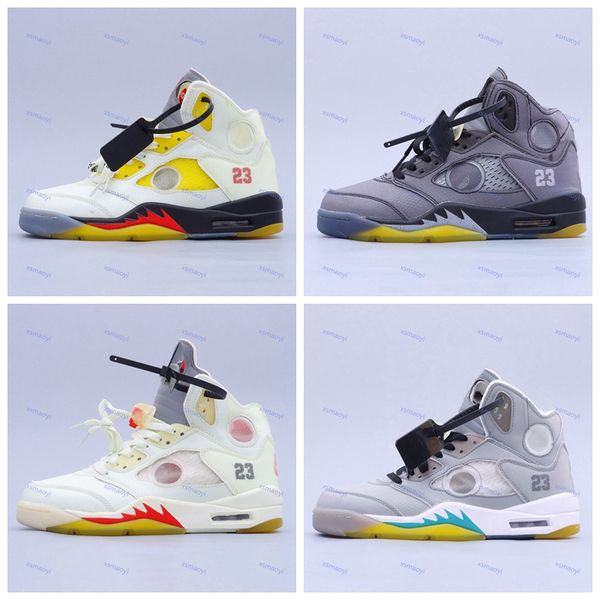 

2021 new men 5s ball shoes off 5 white sports sneakers design trainers run shoes large size 36-45