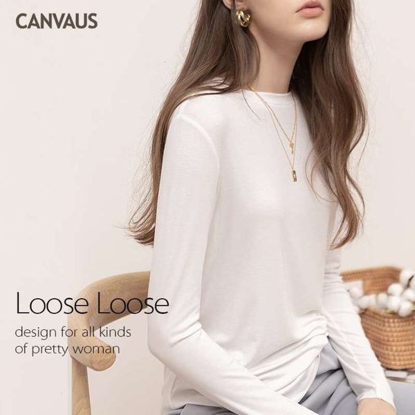 

loose canvas autumn foreign women's new modal style street comfortable bottoming shirt t-shirt for women, Black;gray