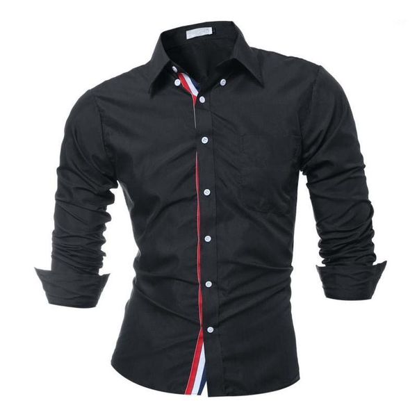 

quality brand mens dress shirts 2020 fashion male man shirt long-sleeves solid color slim fit men shirt chemise homme1, White;black
