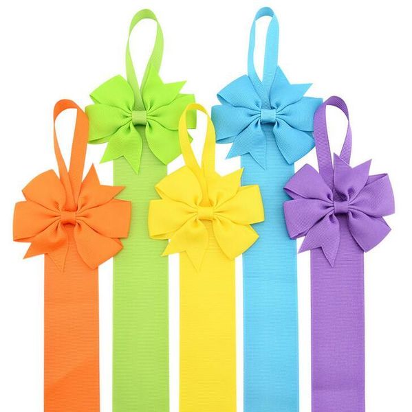 

100pcs dhl long ribbon hair clip holder & hair bow organizer, Slivery;white