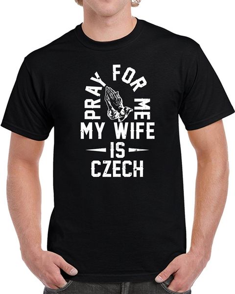 

pray for me my wife is czech men's t shirt cotton t-shirt sport hooded sweatshirt hoodie