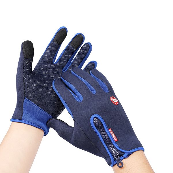 

riding winter touch screen snow windser waterproof outdoor warm men ski gloves snowboard glove, Blue;gray