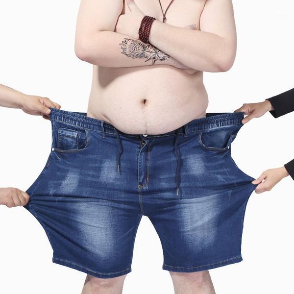 

extra large size men's denim shorts plus size 30-50 oversized men's elastic waist knee length summer loose shorts men1, White;black