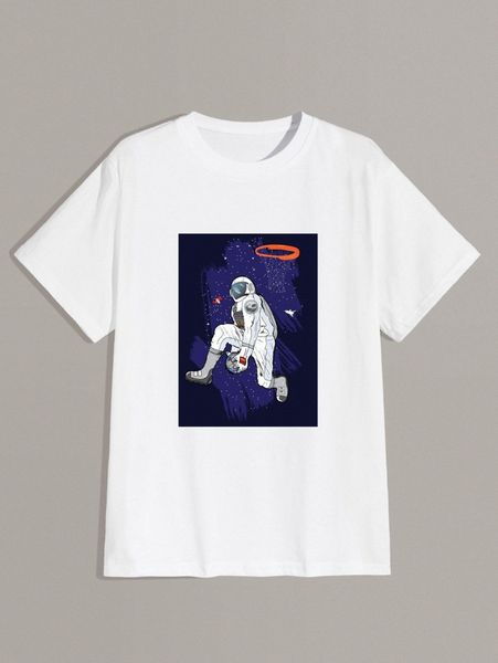 

romwe guys spaceman print tee o4ra#, White;black