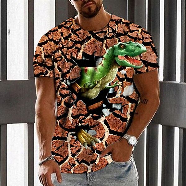 

men's t shirt 3d print graphic prints animal crew neck daily holiday print short sleeve casual designer big and tall brown 413i#, White;black