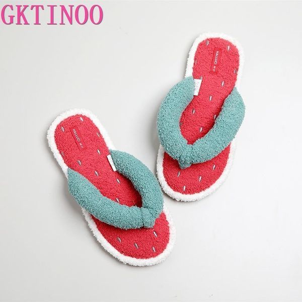 

gktinoo new woman slippers autumn winter home slippers soft warm non-slip indoor shoes women bedroom flip flops house slip on y200706, Black